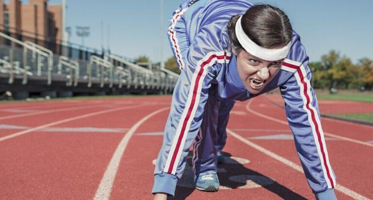 runner on starting blocks