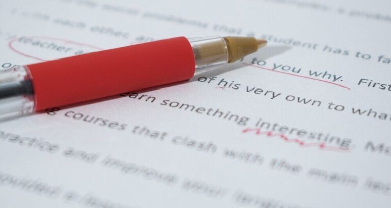 Red pen proofing paper